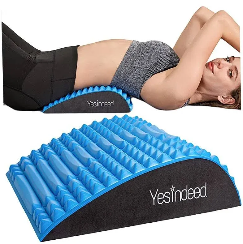 YESINDEED Back Stretcher Pillow – Refresh Back Stretcher for Lower Back Pain Relief, Lumbar Support, Spinal Stenosis, Posture Corrector, Neck & Back Stretcher, Sciatica, Herniated Disc Relief, Black