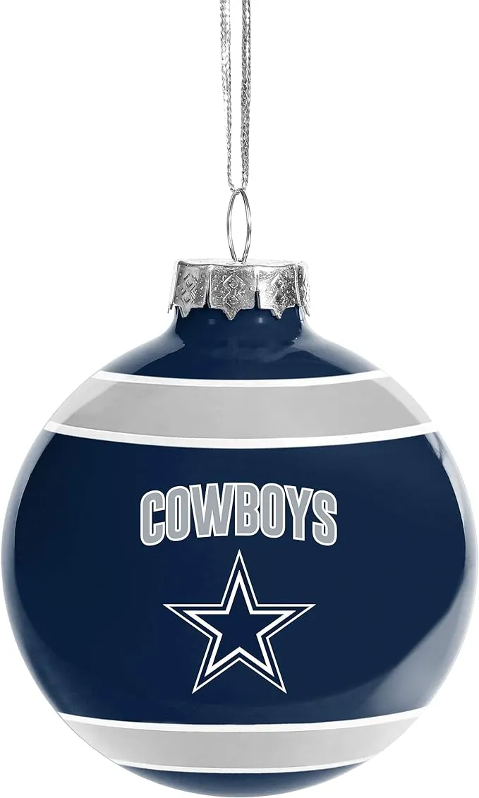 Dallas Cowboys FOCO Glass Ball Ornament