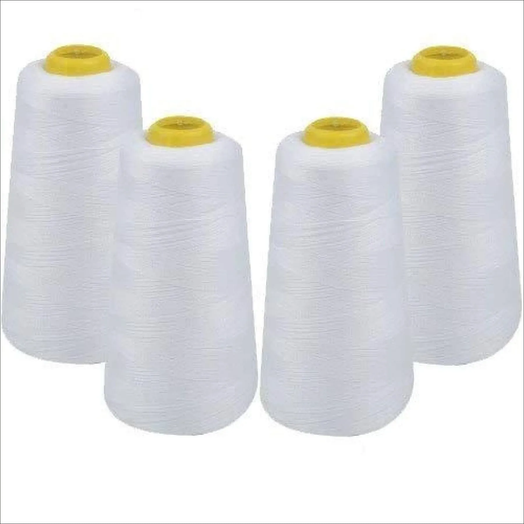 Izo Home Goods 4-Pack of 6000 Yards (Each) White Serger Cone Thread All Purpose