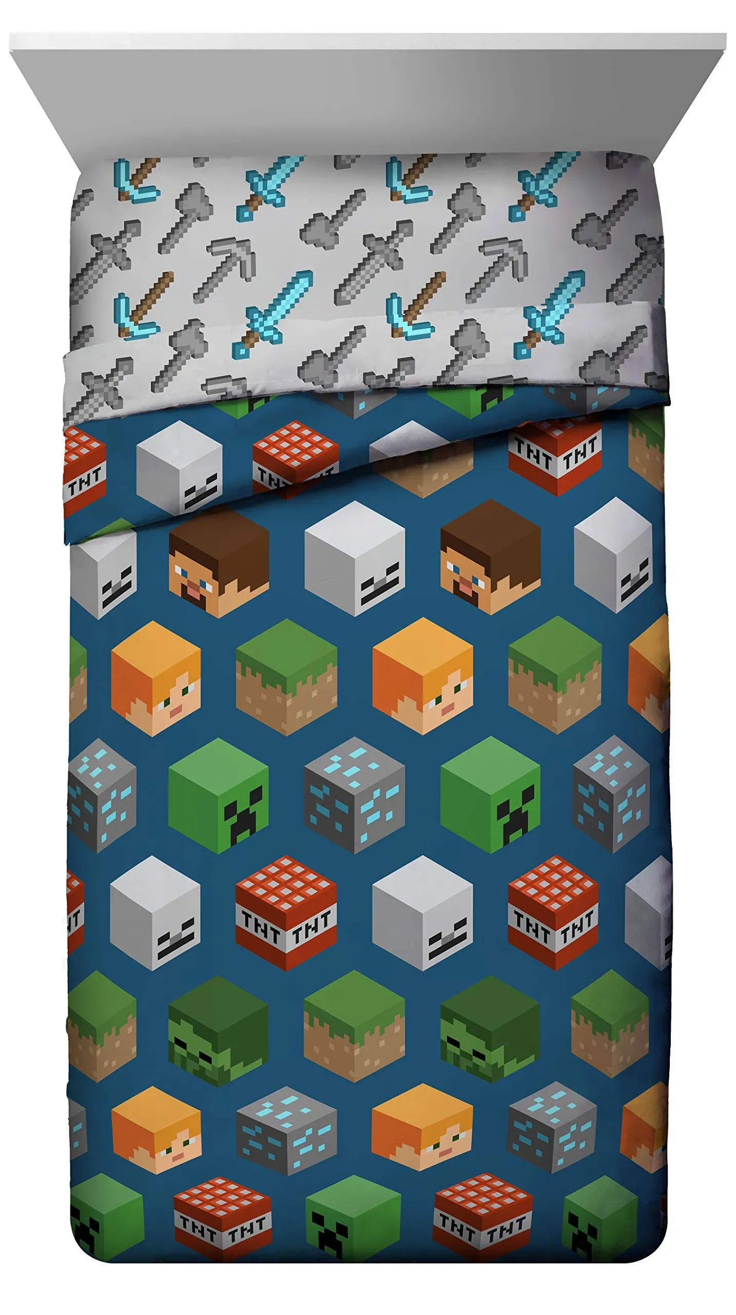 Isometric Characters Comforter by Minecraft, Size: Twin