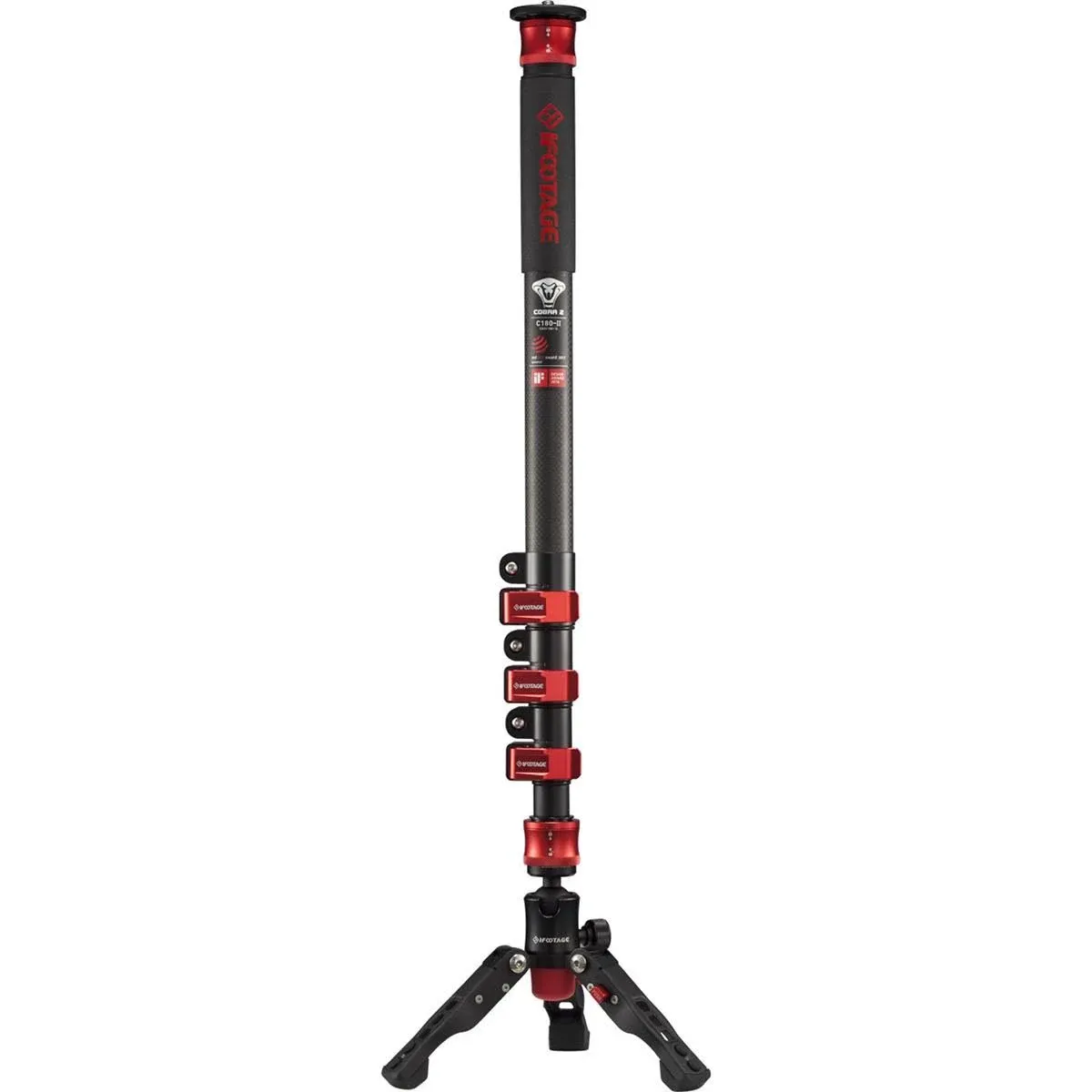 iFootage Cobra 2 C180-II 4-Section Carbon Fiber Monopod with Low-Profile Tripod