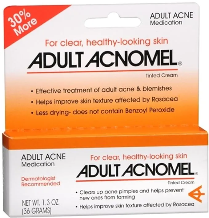 6 Pack Adult Acnomel Tinted Cream Acne Medication - 1.30 oz (36 g) Each