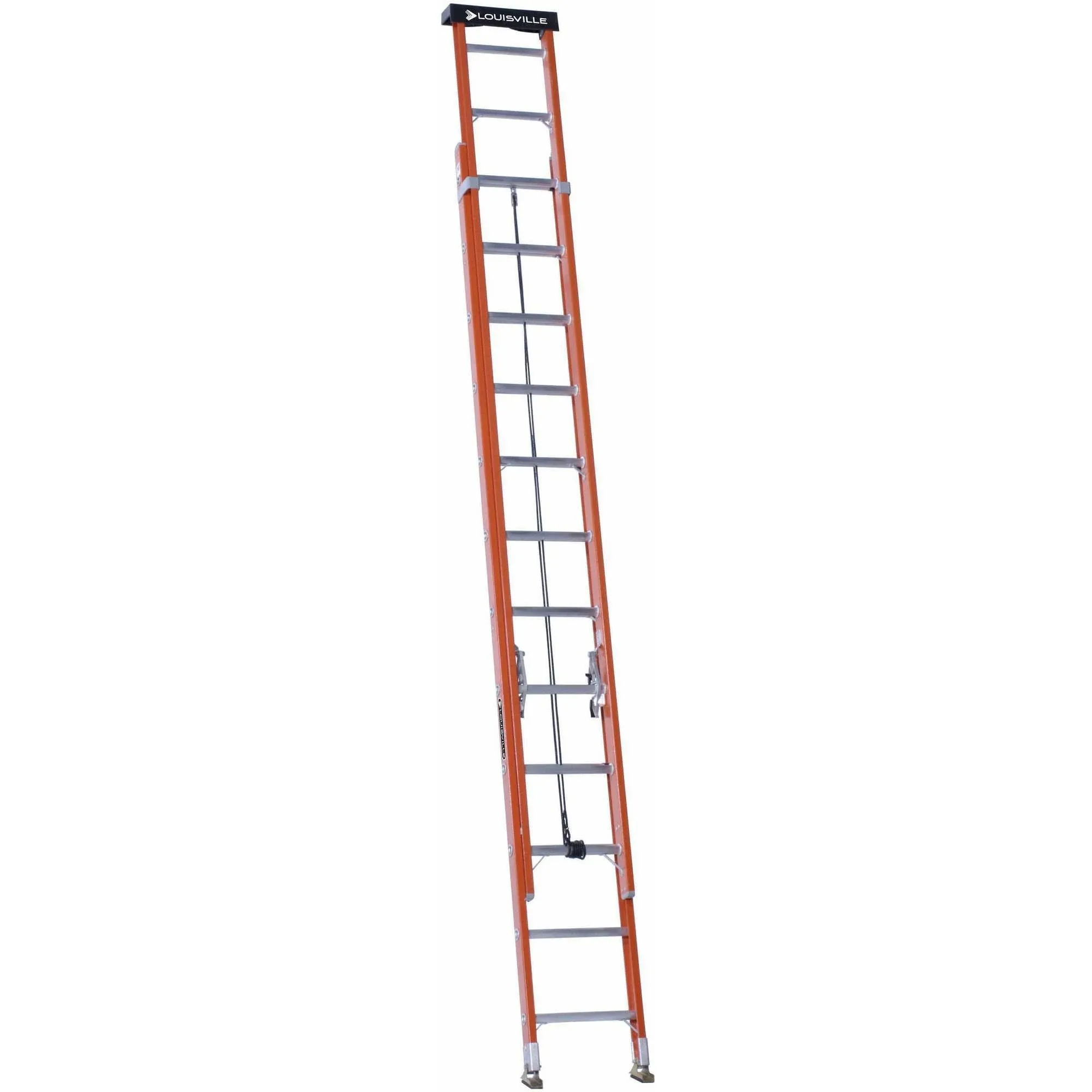 Louisville L-3022-24PT Extension Ladder, 286 in H Reach, 300 lb, 1-1/2 in D Step ...