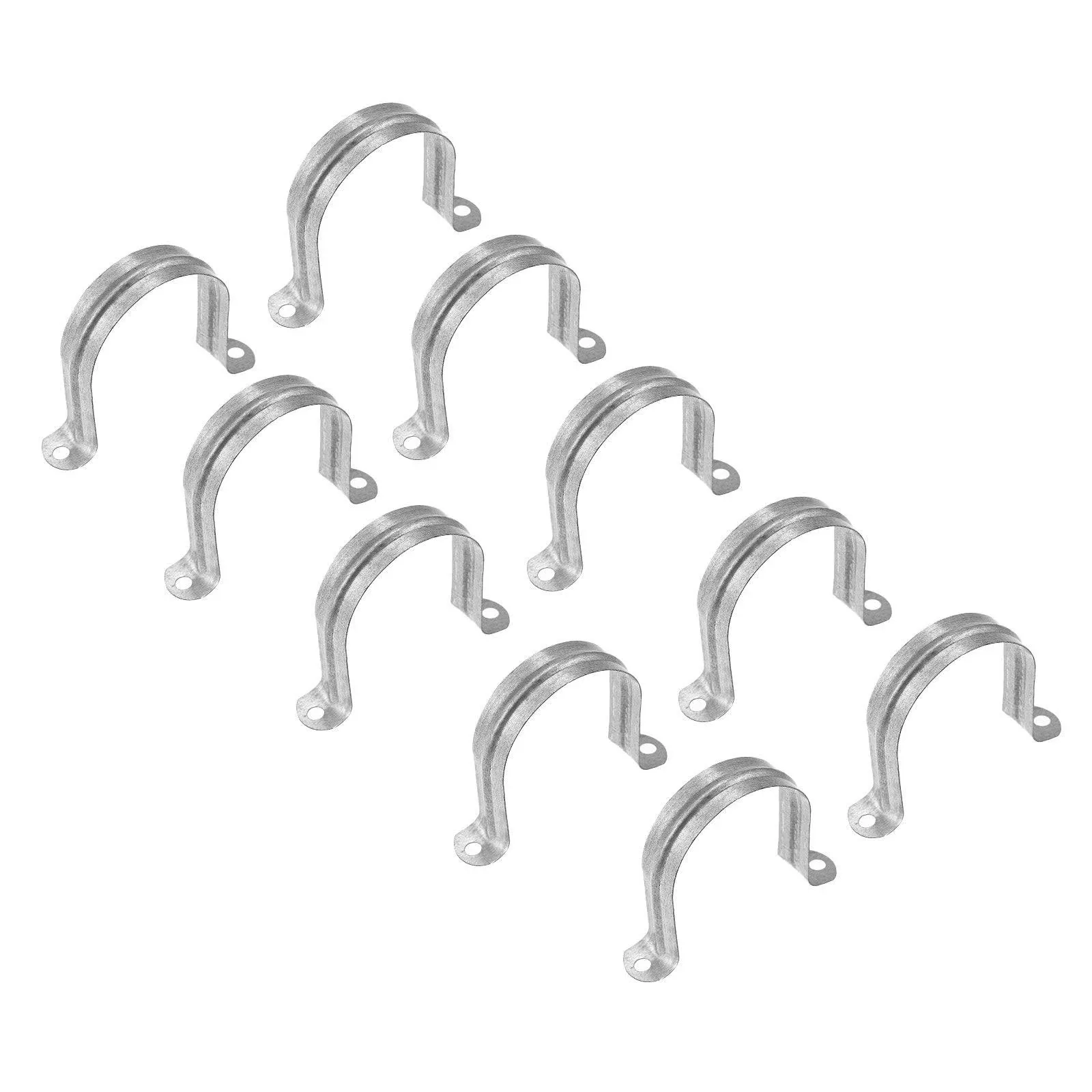 uxcell Rigid Pipe Strap, 16pcs 2 1/2 Inch (63mm) Two Hole Strap U Bracket Zinc Plated Steel Tension Tube Clip Clamp for Pipe Fixing