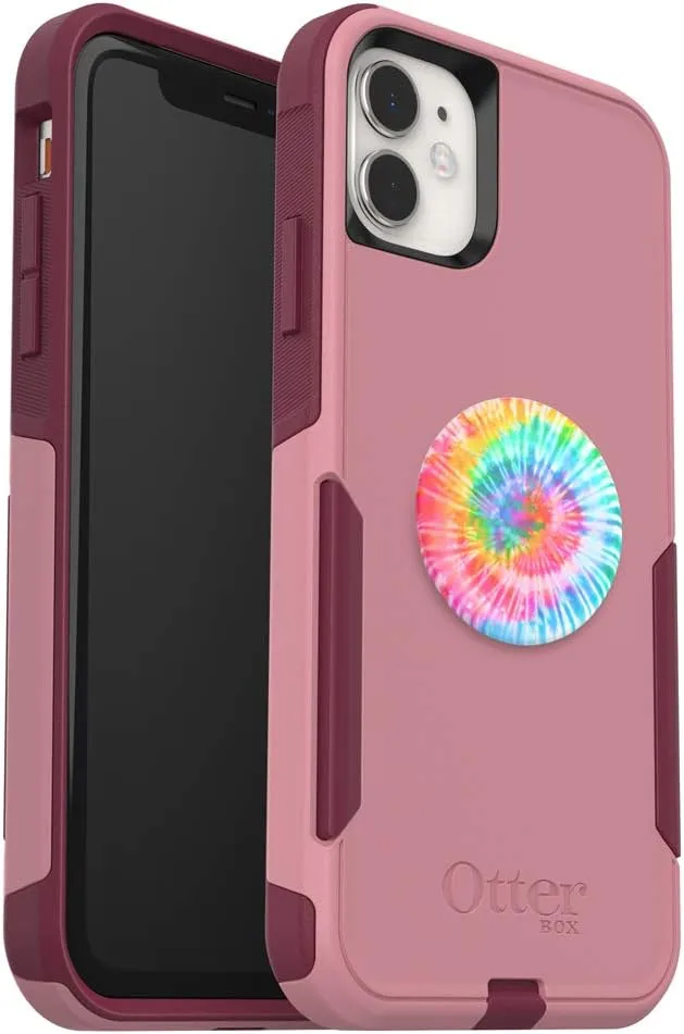 OtterBox Bundle Commuter Series Case for Series Case for iPhone 11 - (Cupids Way) + PopSockets PopGrip - (Retro Wild Rose)