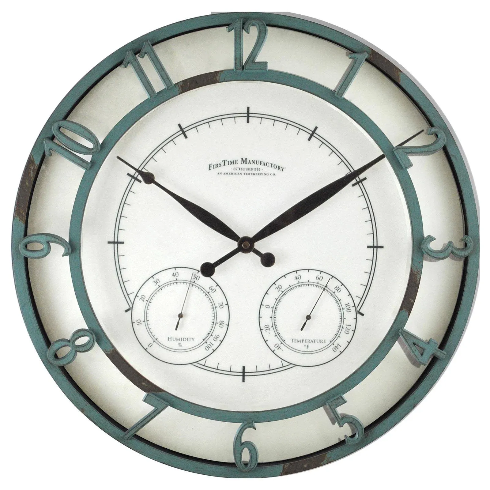 FirsTime & Co. Laguna Outdoor Clock, Aged Teal