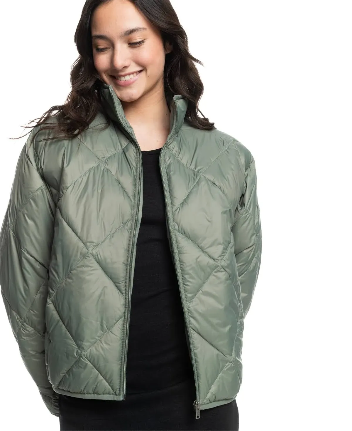 Roxy Wind Swept Zip Front Puffer Jacket - S