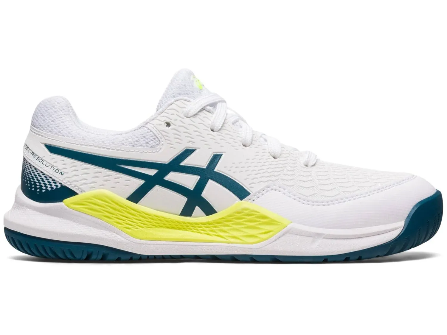 ASICS Gel Resolution 9 Junior (White/Teal) Size: 3.5