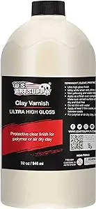 U.S. Art Supply Professional High Gloss Pouring Paint Art Topcoat & Clay Varnish, 32 oz. (Quart) - Clear Permanent Protective Finish for Pouring Masters Paint Artwork, Polymer & Air Dry Clay Sculpture