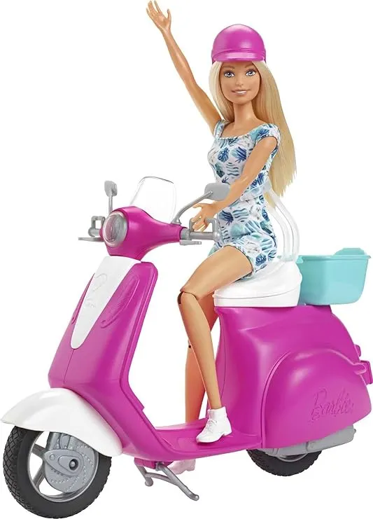 NEW BARBIE DOLL &amp; SCOOTER SET, BLONDE