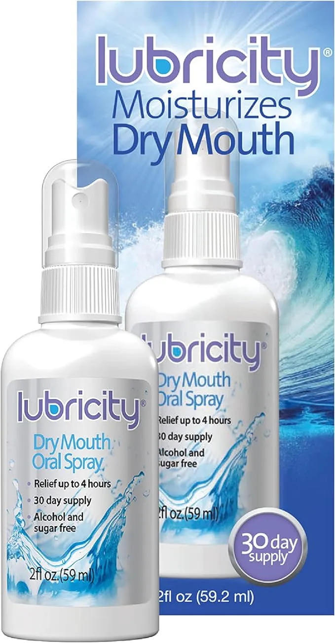 Lubricity Dry Mouth Oral Spray for Symptomatic Relief of Dry Mouth, Flavorless - 2 oz, 30 Day Supply