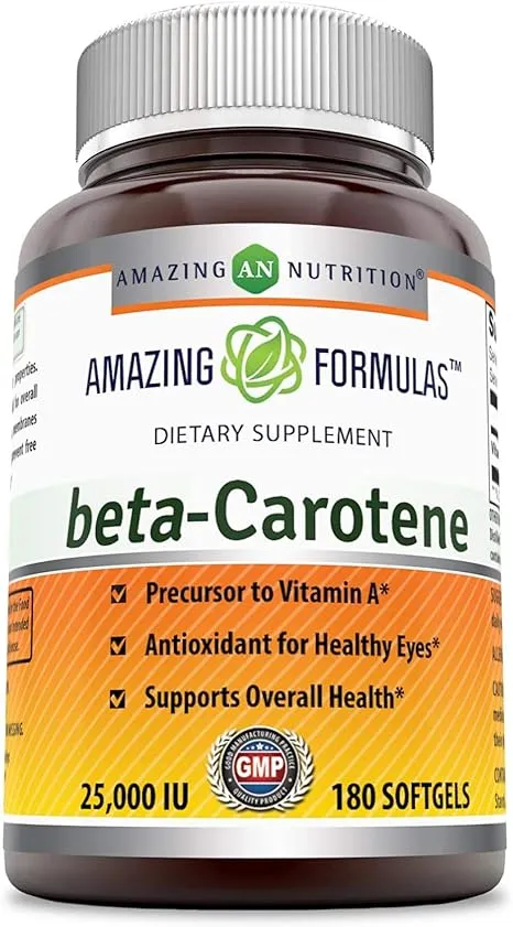 Amazing Formulas Beta Carotene 25000 IU 180 Softgels