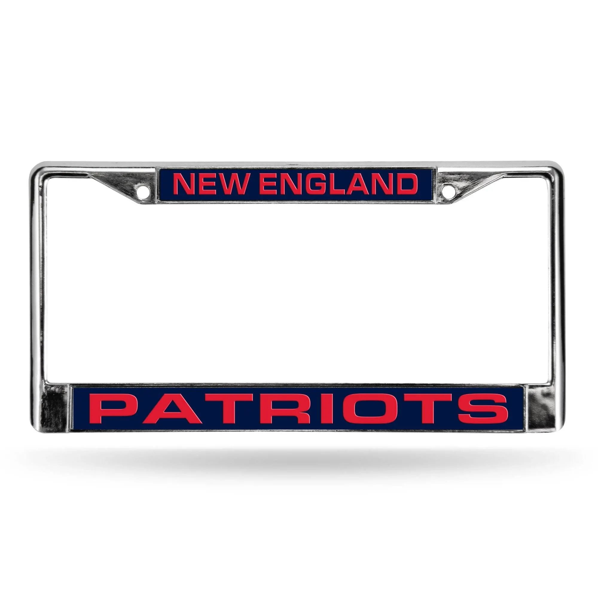 New England Patriots NFL Chrome Metal Blue Laser Cut License Plate Frame 