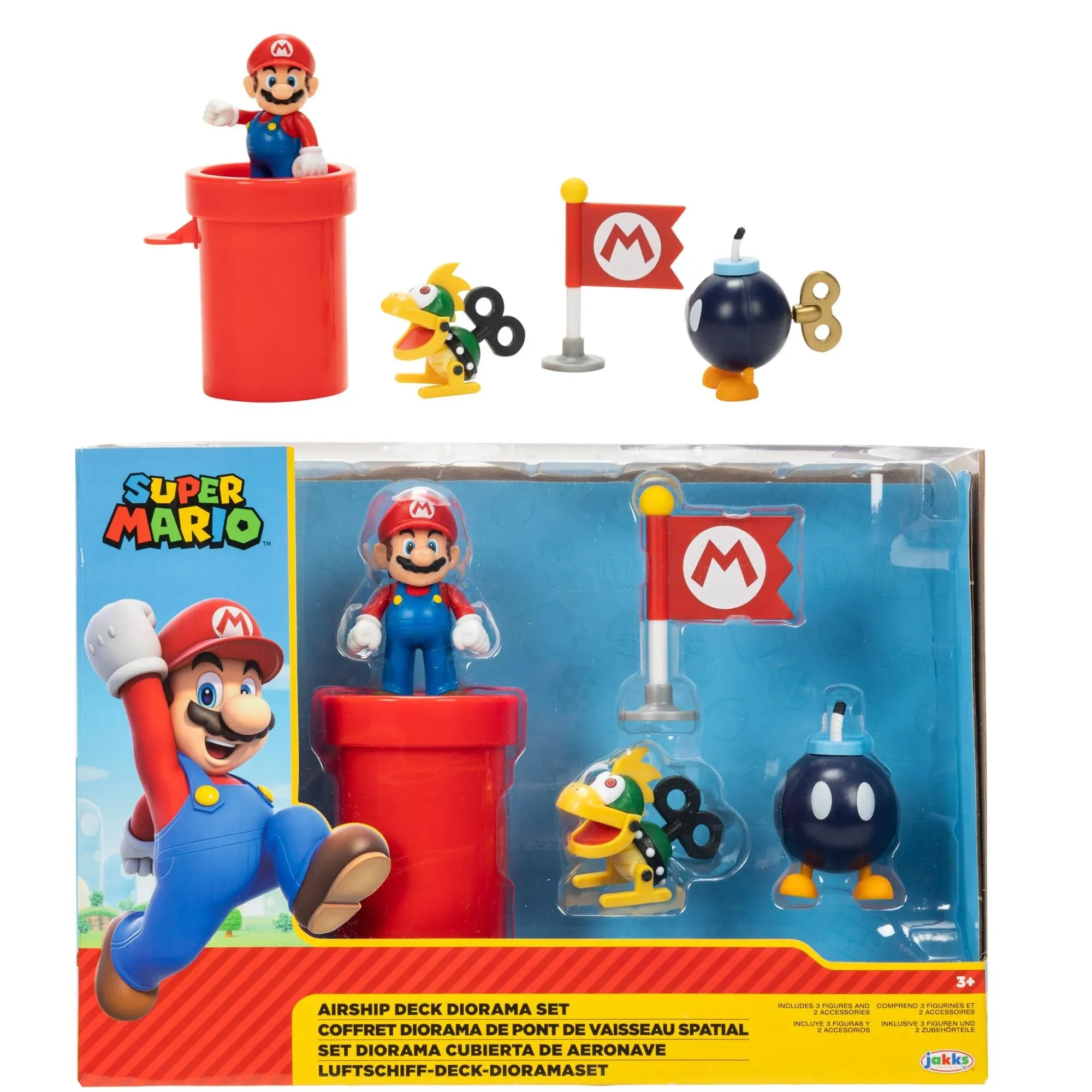 World of Nintendo Super Mario Bowser's Airship Deck Diorama Playset