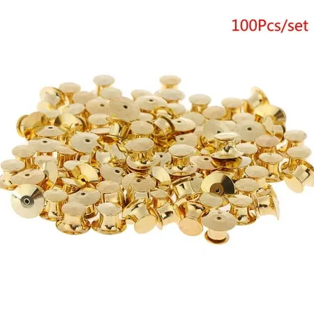 JETTINGBUY Gold LOW PROFILE Locking Pin Backs Keepers for all Pin Post Pins 100PCS