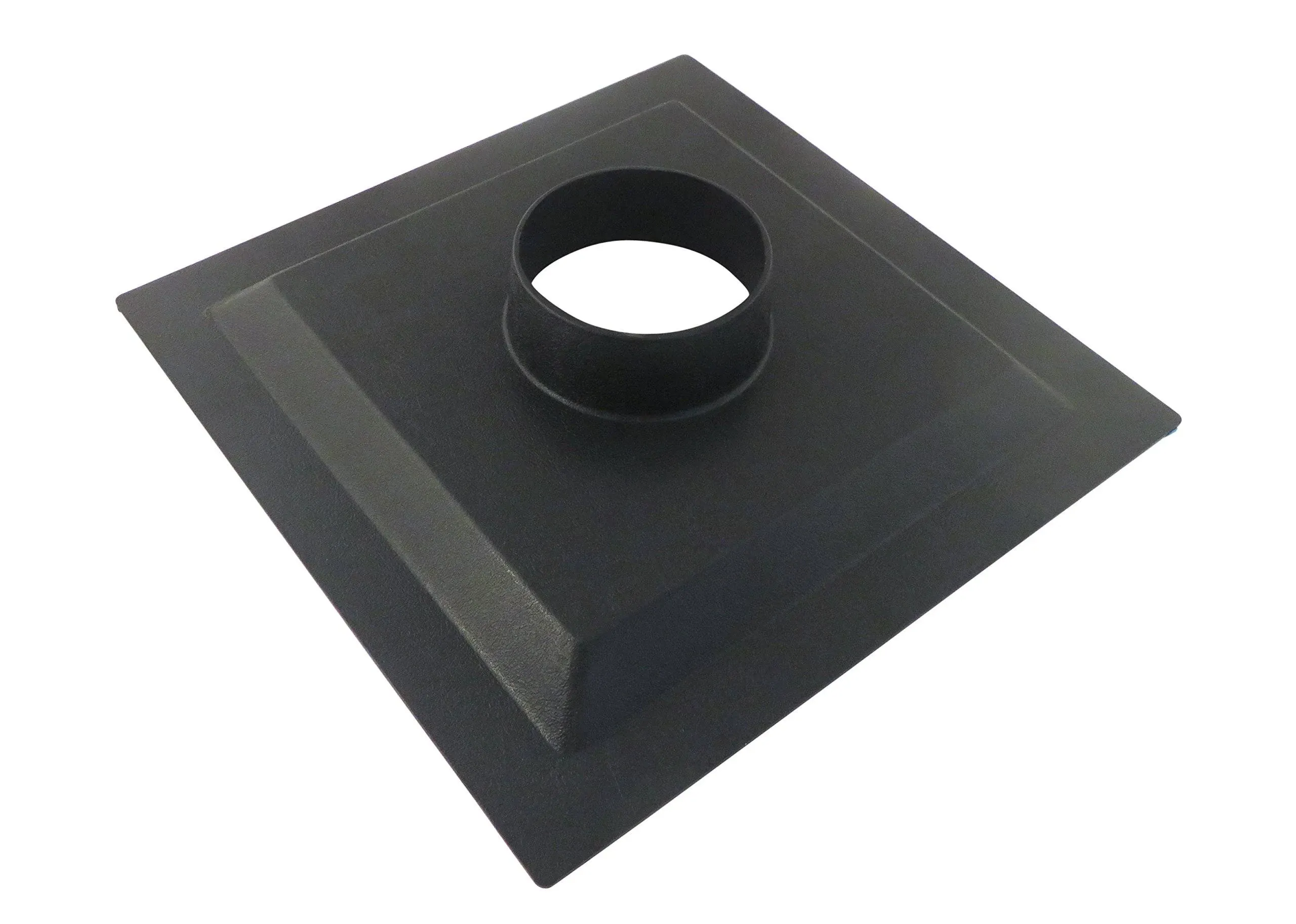 12 x 12 x 2.5 Inch ABS Plastic Flange with 4 Inch OD Opening for Dust Collector Systems 73467