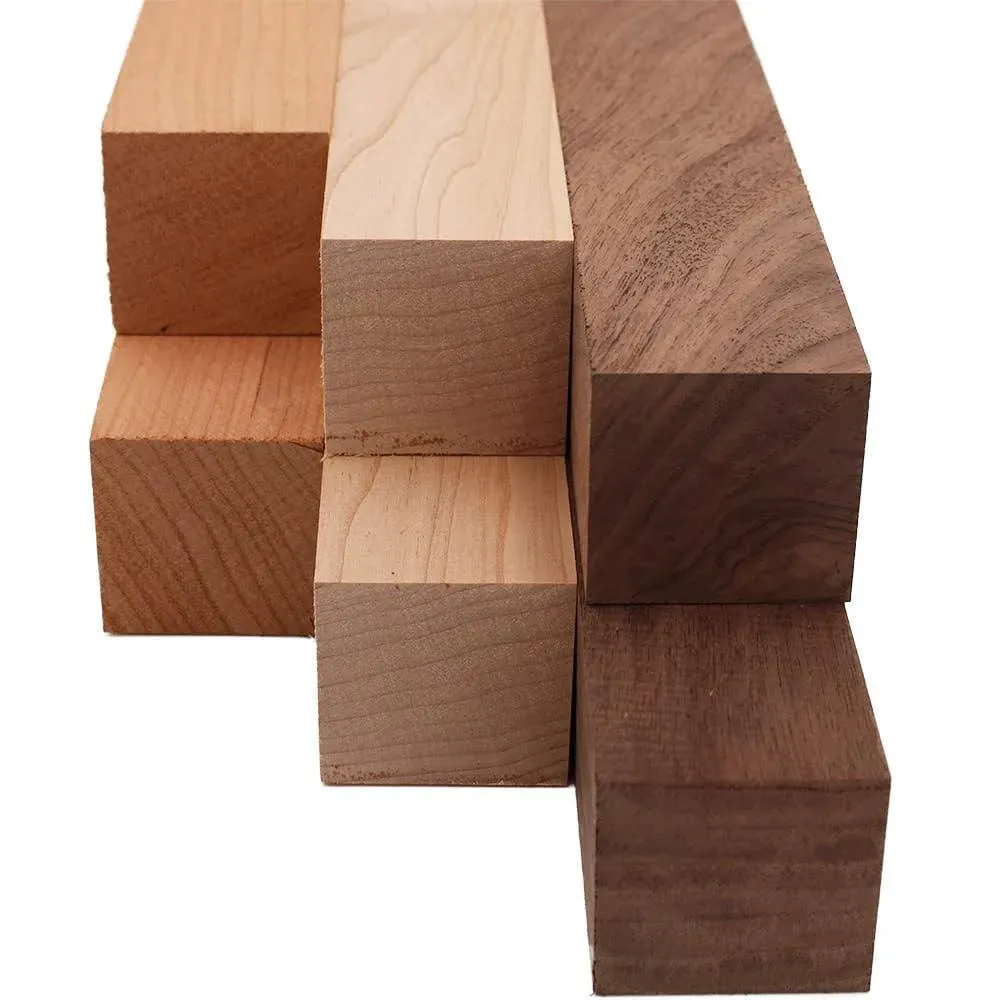 Maple, Walnut, and Cherry Turning Blank Variety Pack 2&quot; x 2&quot; (6pcs) (2&quot; x 2&quot; x 24&quot;)