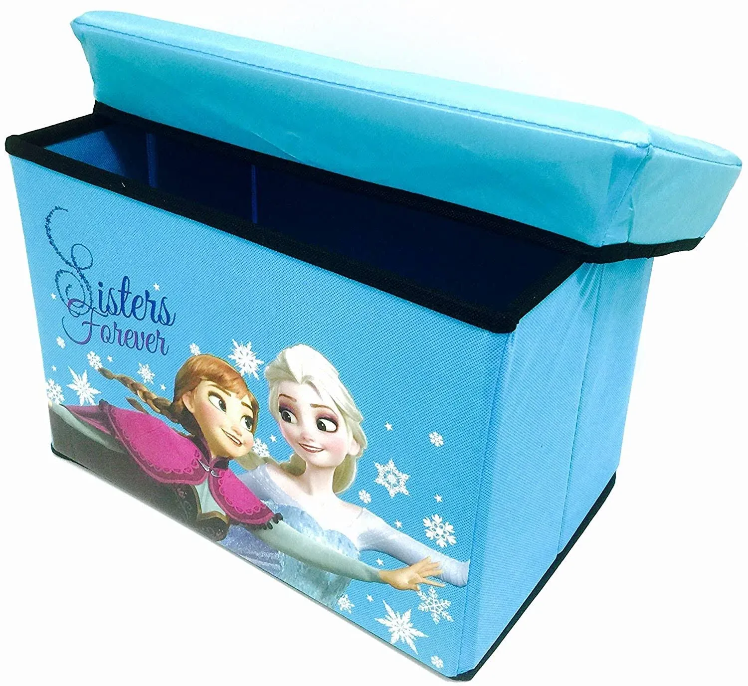 Disney Princess Elsa Anna &amp; Olaf Foldable Storage Box &amp; Stool (BLUE) Blue 