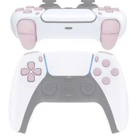 eXtremeRate Replacement D-pad R1 L1 R2 L2 Triggers Share Options Face Buttons, Cherry Blossoms Pink Full Set Buttons Compatible with ps5 Controller BDM-030 BDM-040 BDM-050 - Controller NOT Included