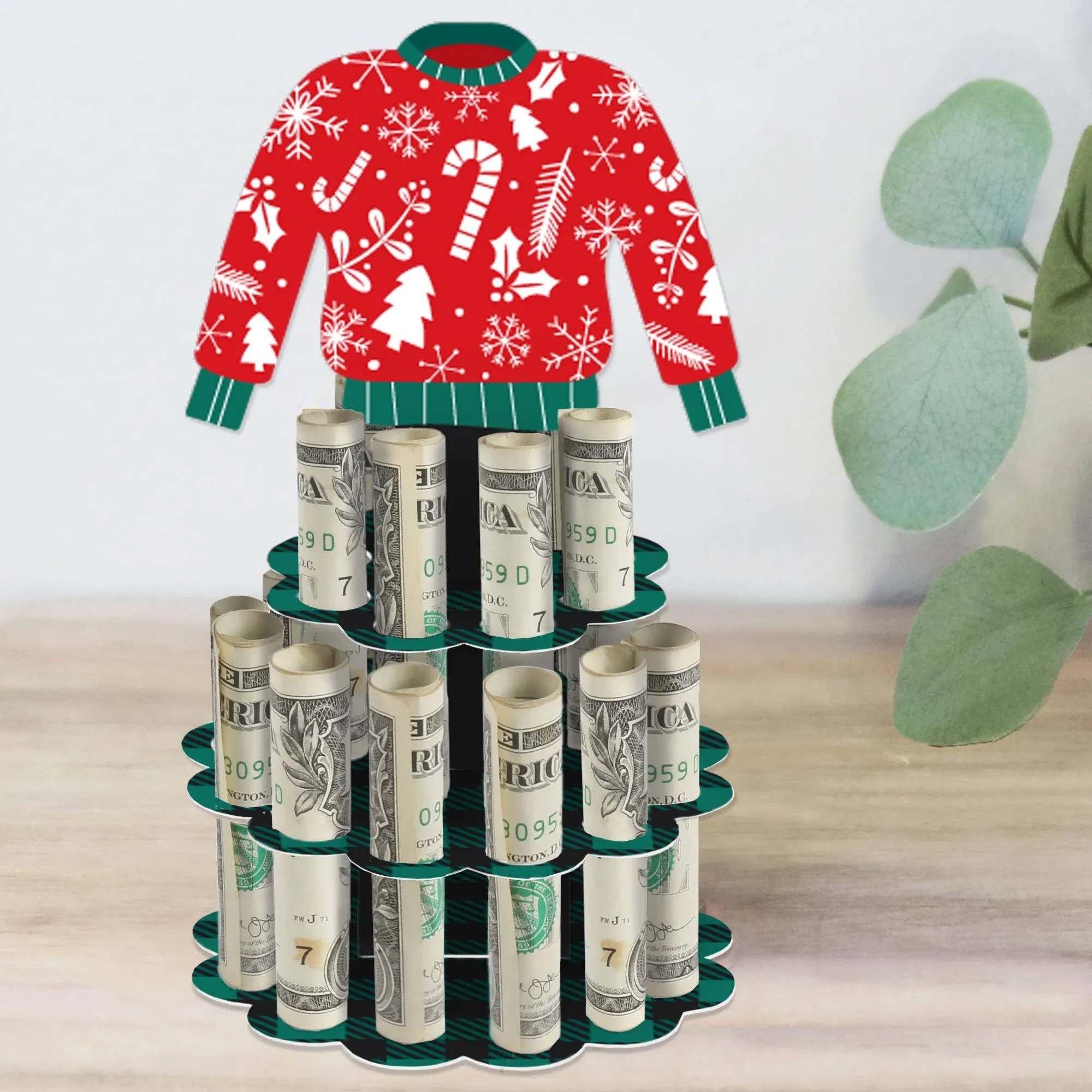 Christmas Pajamas - DIY Holiday Plaid PJ Party Money Holder Gift - Cash Cake