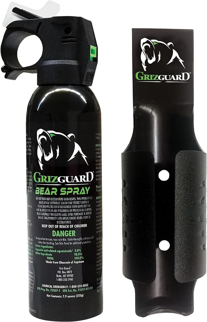 Bear Spray & Griz Guard Holster - Strongest Formula Allowed by EPA (7.9 oz)