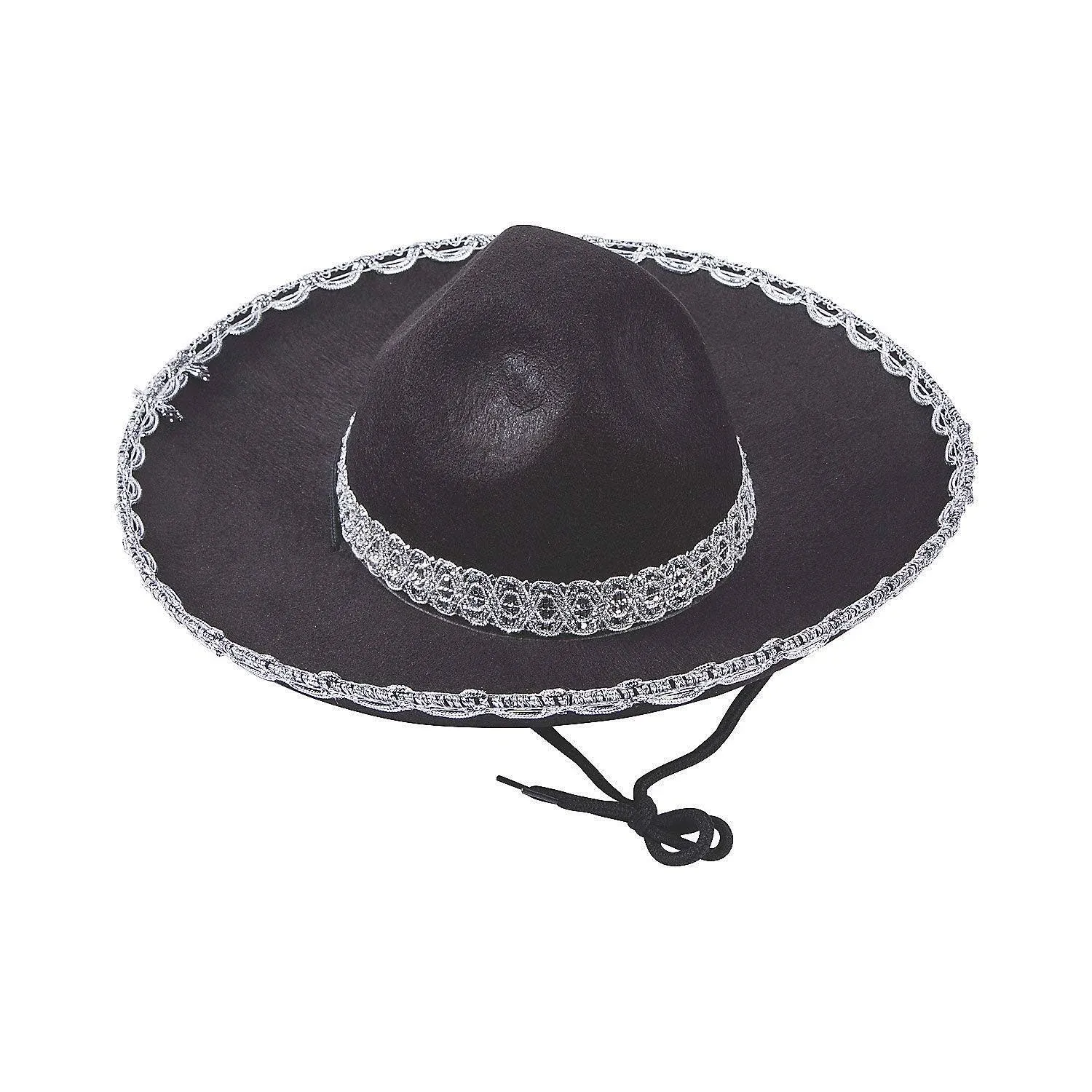 Fun Express Child Black Felt Mariachi Sombreros - Apparel Accessories - 6 Pieces ...