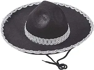 Kid&#039;S Black Mariachi Sombreros, Apparel Accessories, 6 Pieces