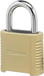 Master Lock 875D Heavy Duty Outdoor Combination Lock, 2 in. Wide, Brass Finish