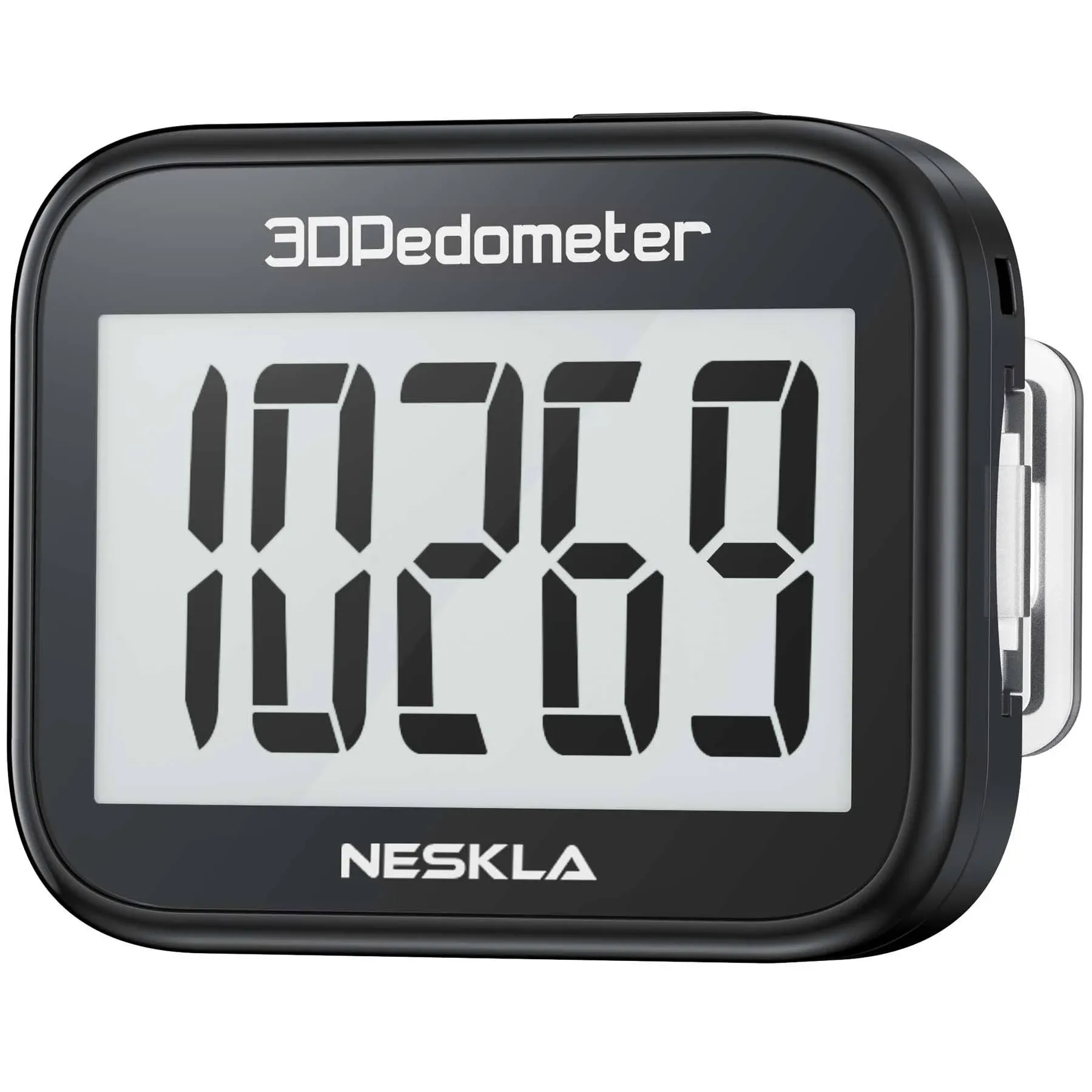 NESKLA 3D Pedometer for Walking Simple Step Counter for Walking with Large Digital Display