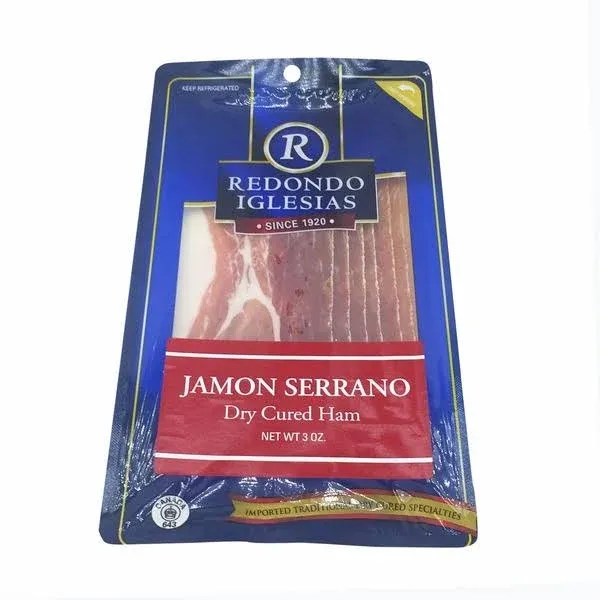 Jamon Serrano - Sliced 3 oz - Redondo Iglesias - 15 Months Aged Dry Cured Ham -