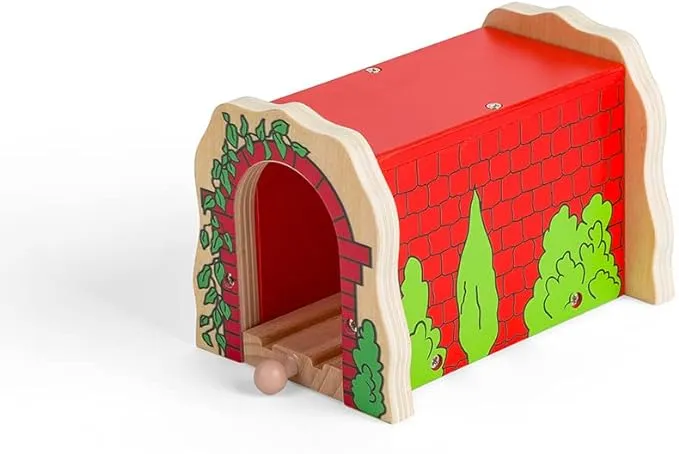 Bigjigs Rail Wooden Red Brick Tunnel - Other Major Rail Brands are Compatible