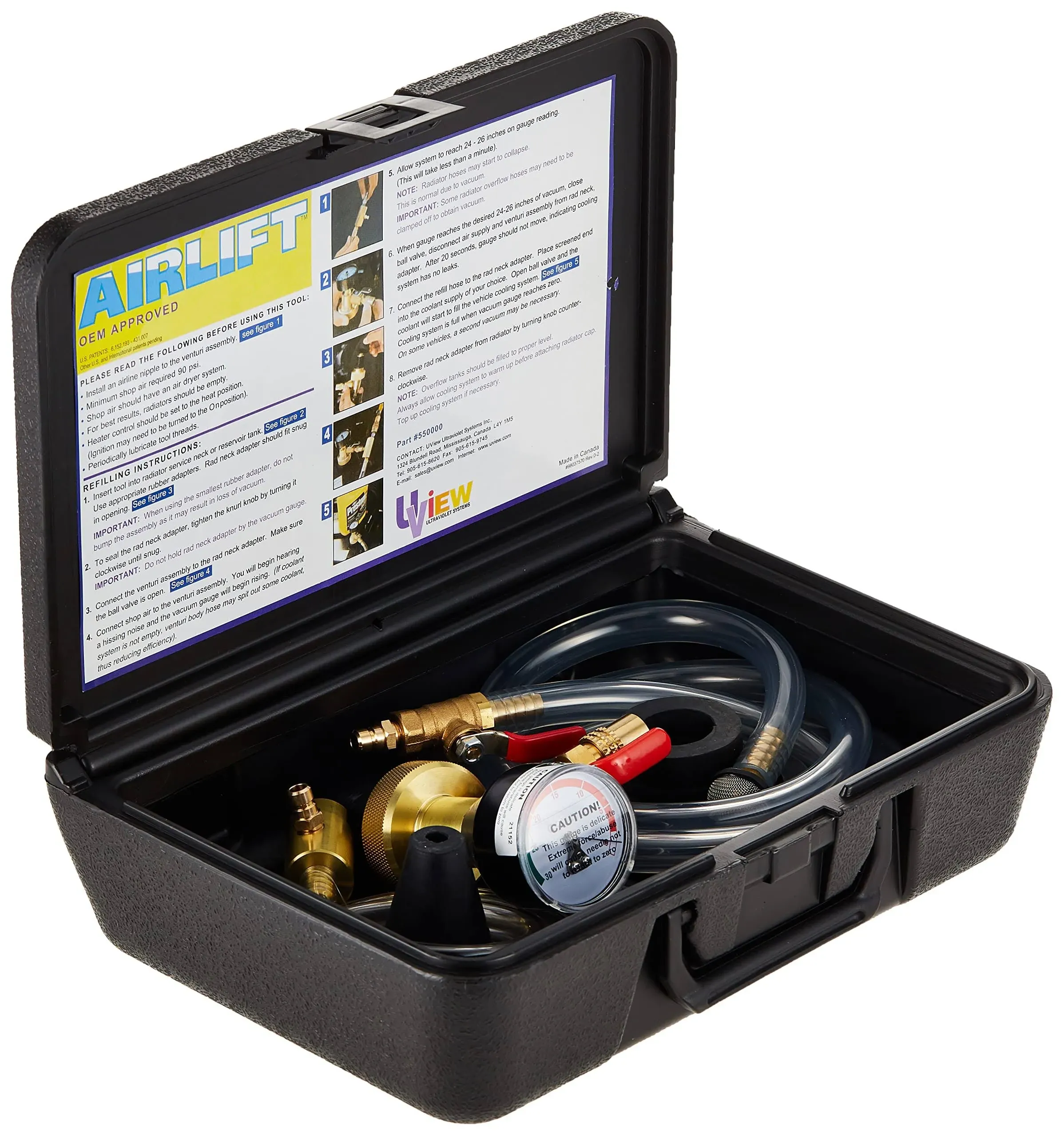 UView 550000 Airlift Cooling System Leak Checker and Airlock Purge Tool Kit