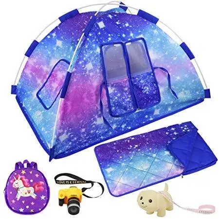 Ecore Fun 5 Items 18 inch Dolls Camping Tent Set and Accessories Including 18 In