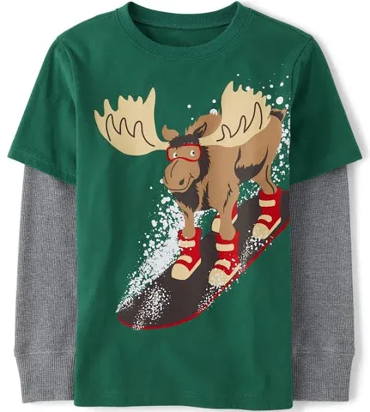 NWT Boys Graphic 2 in 1 Top, Moose Snowboarding, M (7/8)