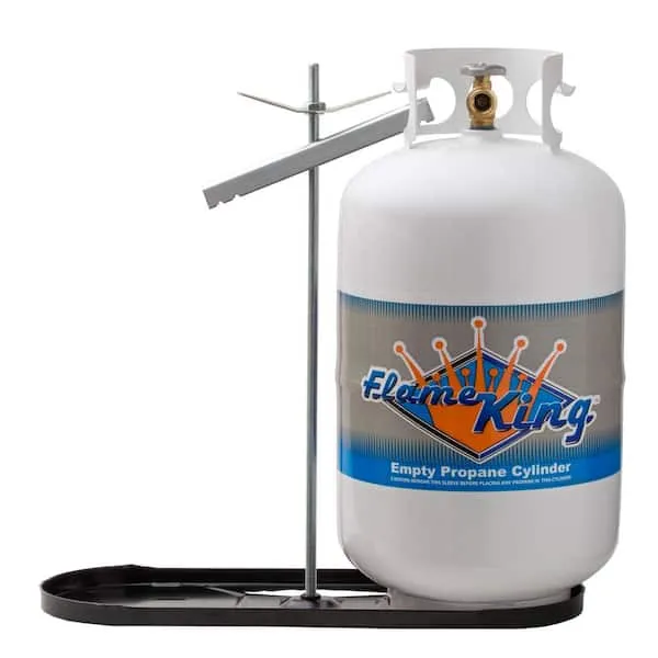 Flame King RV Propane Gas Double Bottle Rack for 30 lbs. Cylinder Kit Dual Hold Down Rack KT30MNT