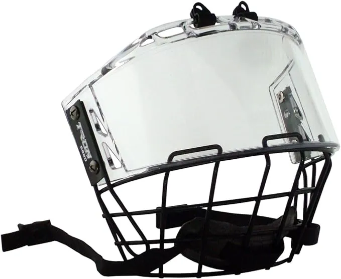 TronX S920 Senior Full Hockey Helmet Cage & Shield Clear Anti-Fog/Anti-Scratch Combo Hybrid - Upgraded New 2024 Model