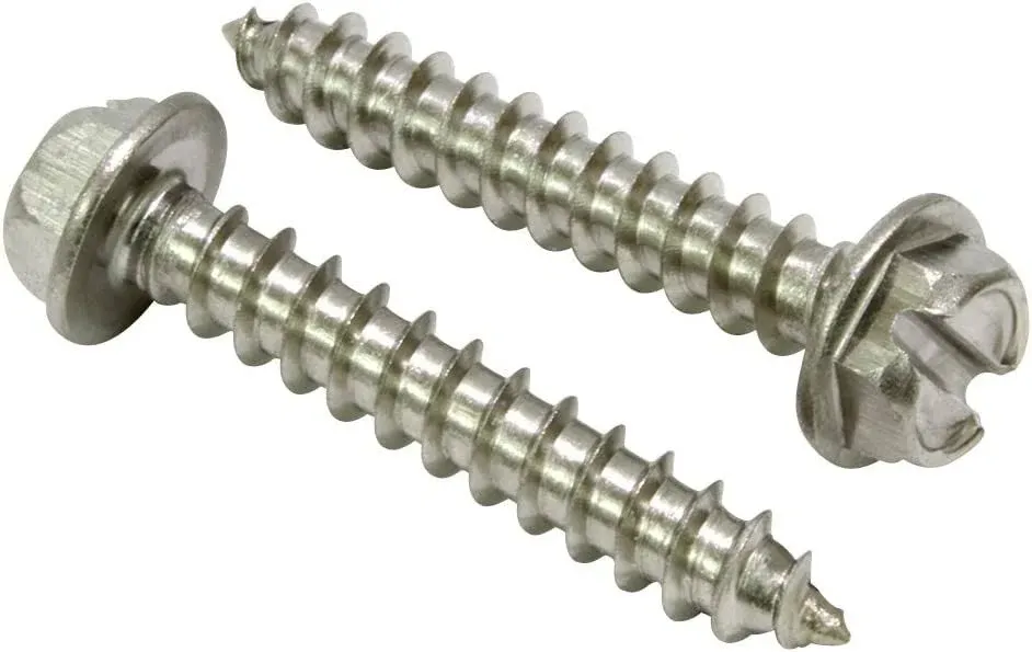 18-8 Stainless Steel Slotted Hex Washer Head Screws