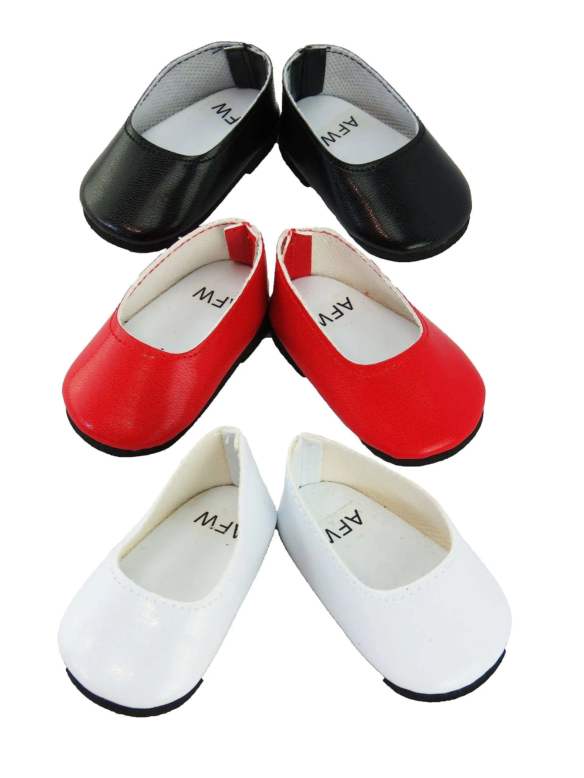 American Fashion World 3 Pack of Flats Made for 18 inch Dolls