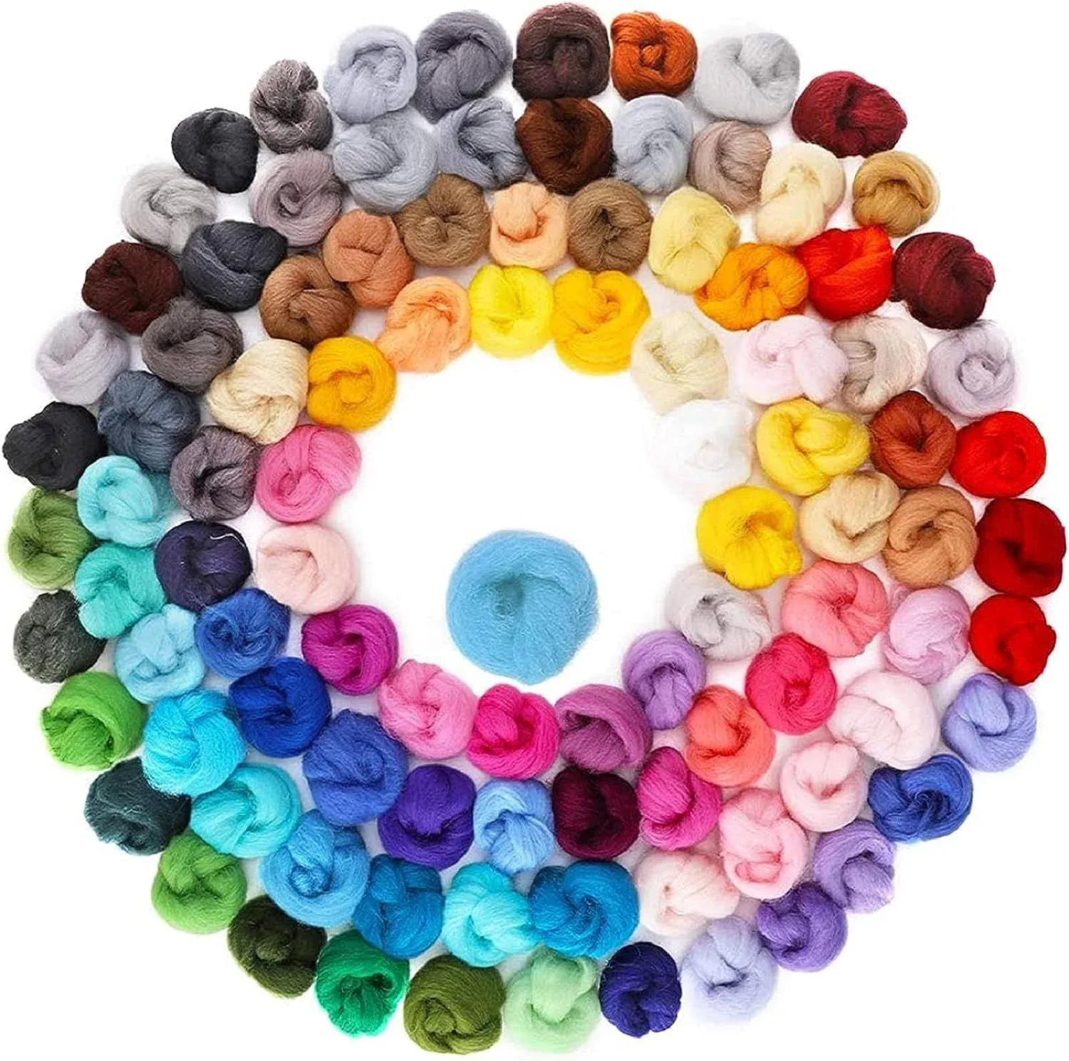 100 Colors Needle Felting Wool - Fibre Wool Roving for DIY Craft Materials, N...