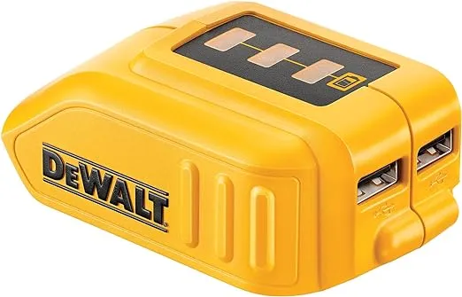 DEWALT 12V/20V MAX USB Charger with 2 Ports and State of Charge Indicator(DCB090)