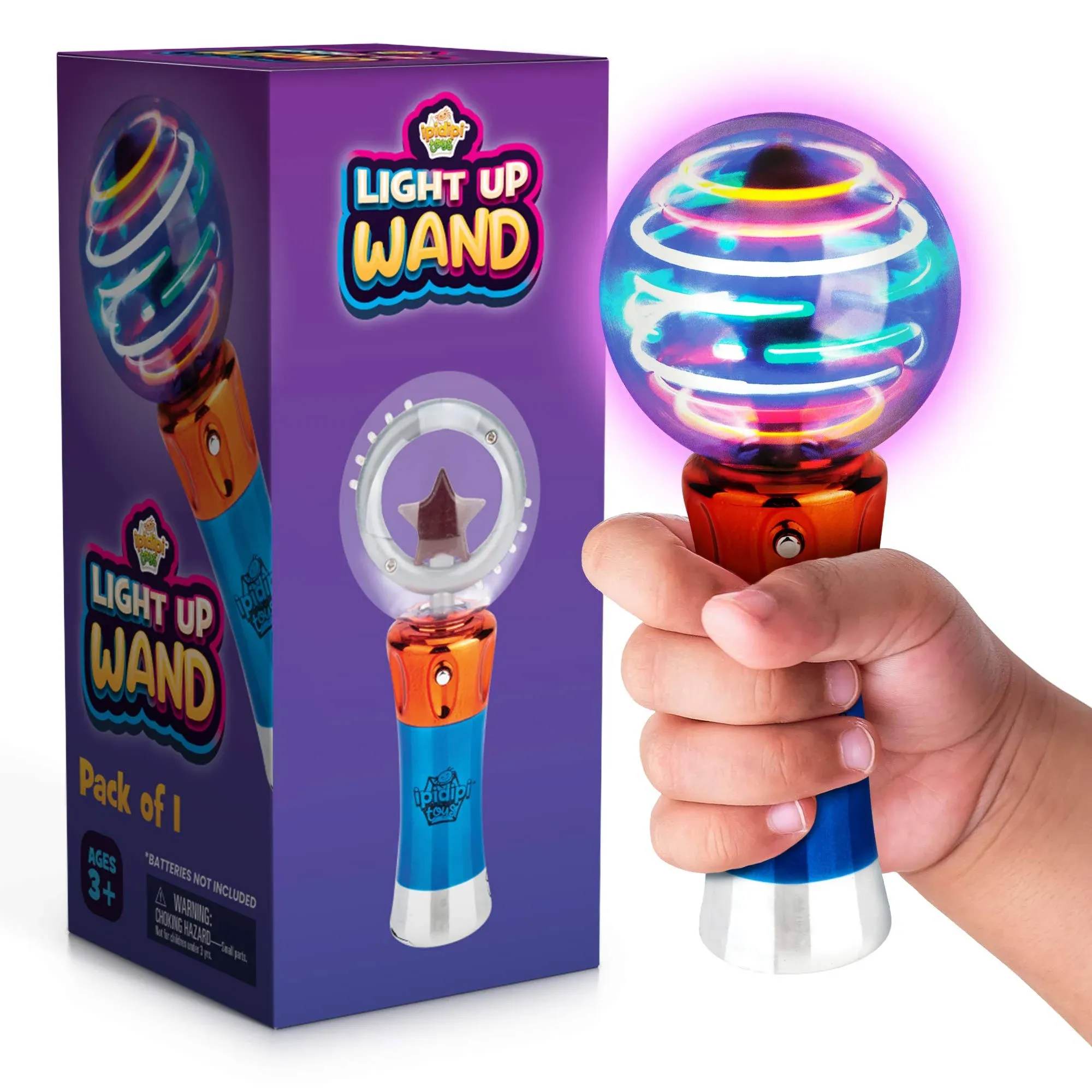 Spinning Light Up Wand for Kids in Gift Box, Rotating LED Toy Wand for Boys and ...