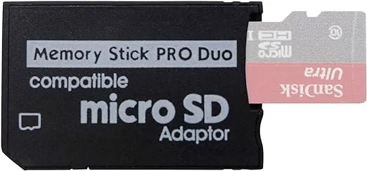 PSP Memory Stick Adapter, Funturbo Micro SD to Memory Stick PRO Duo MagicGate Card for Sony PlayStation Portable, Camera, Handycam