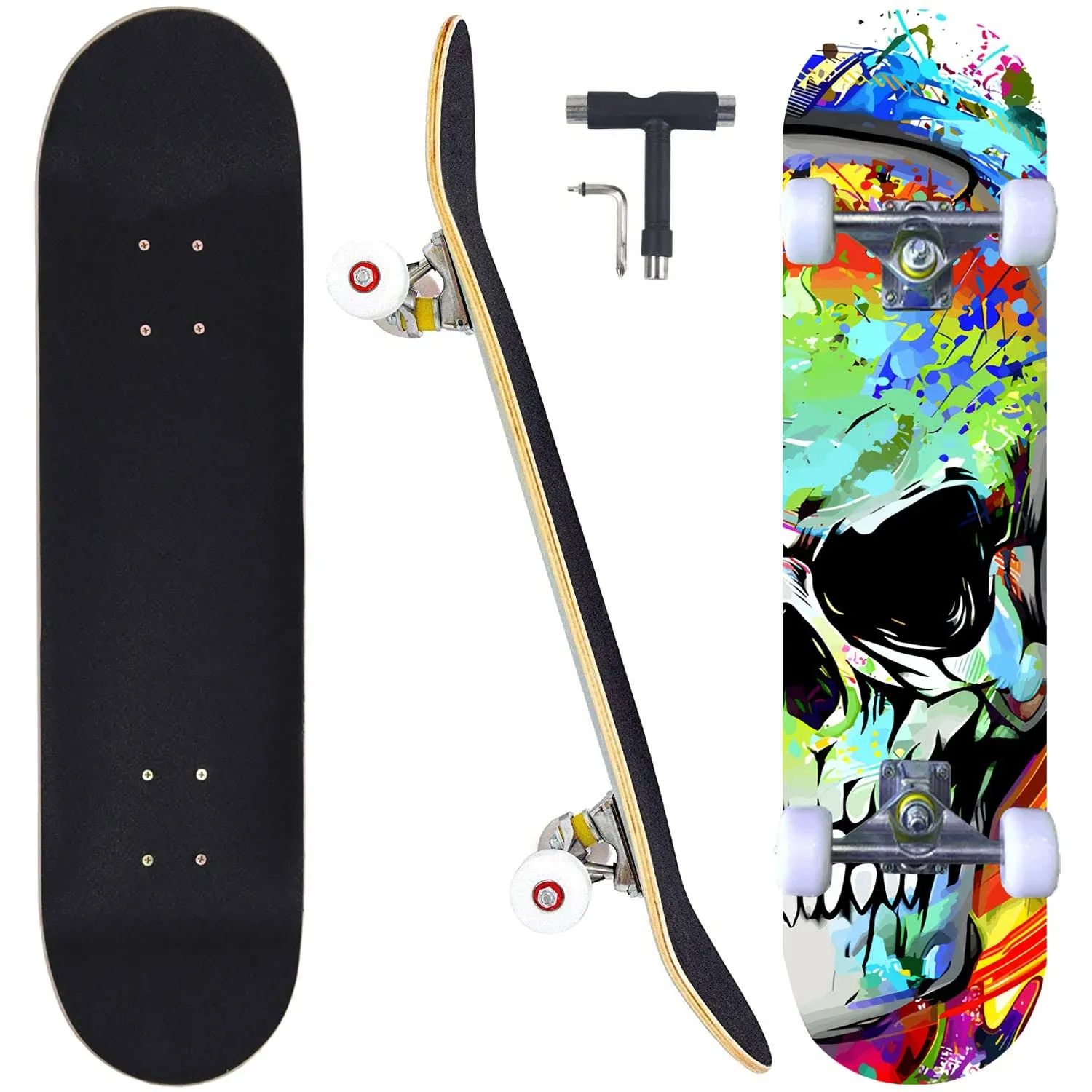 Skateboards for Beginners Adults Youths Teens Kids Girls Boys 31 Inch Pro Comple