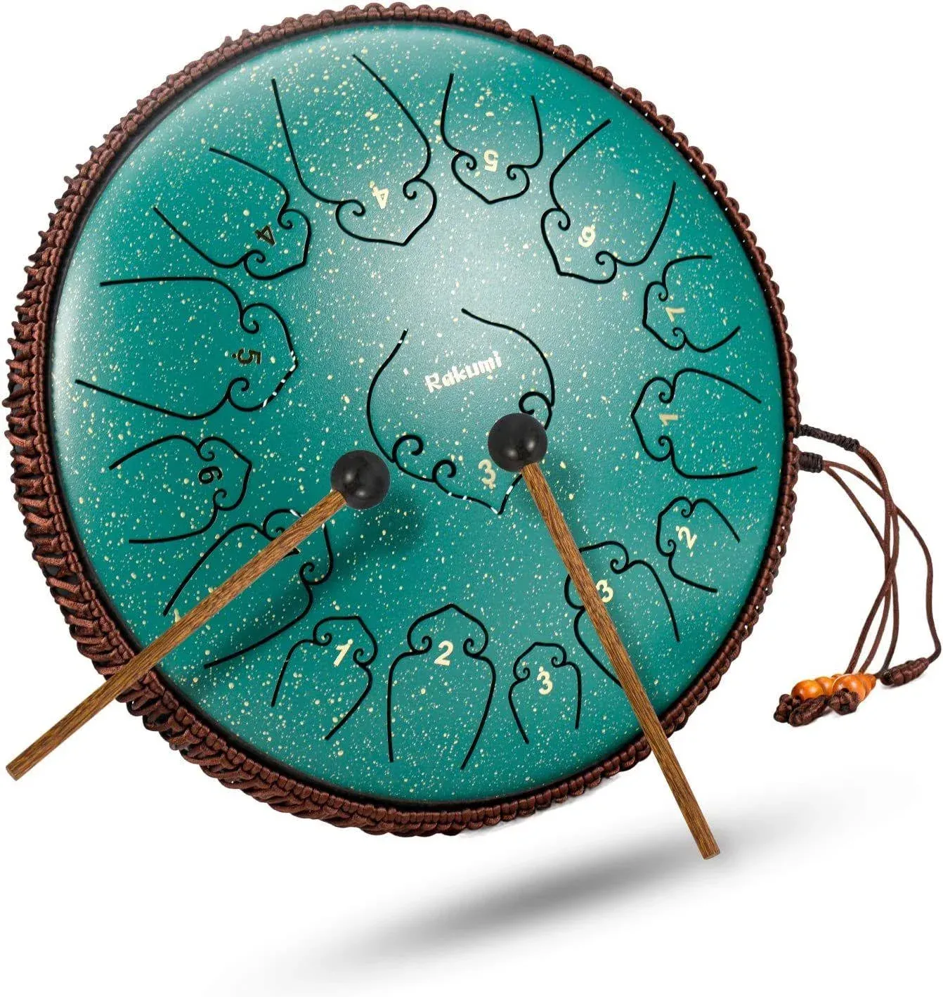 Rakumi 14 inch 15 Note Steel Tongue Drum Percussion Instrument Lotus Hand Pan ...