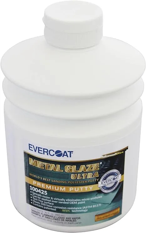 Evercoat Metal Glaze Ultra Polyester Putty for Fiberglass, Aluminum, Steel and More - 30 Fl Oz