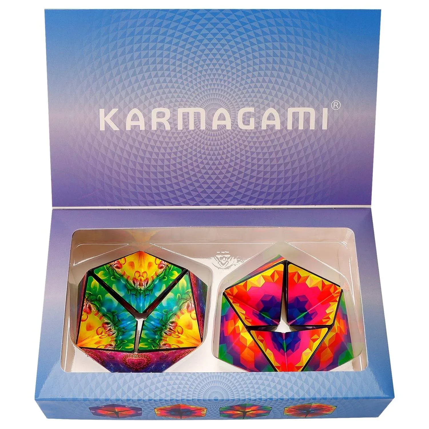 Karmagami “Pixels” and Boho 2 Pack Sensory Toy for Kids - Kaleidocycle Fidget Toy ...