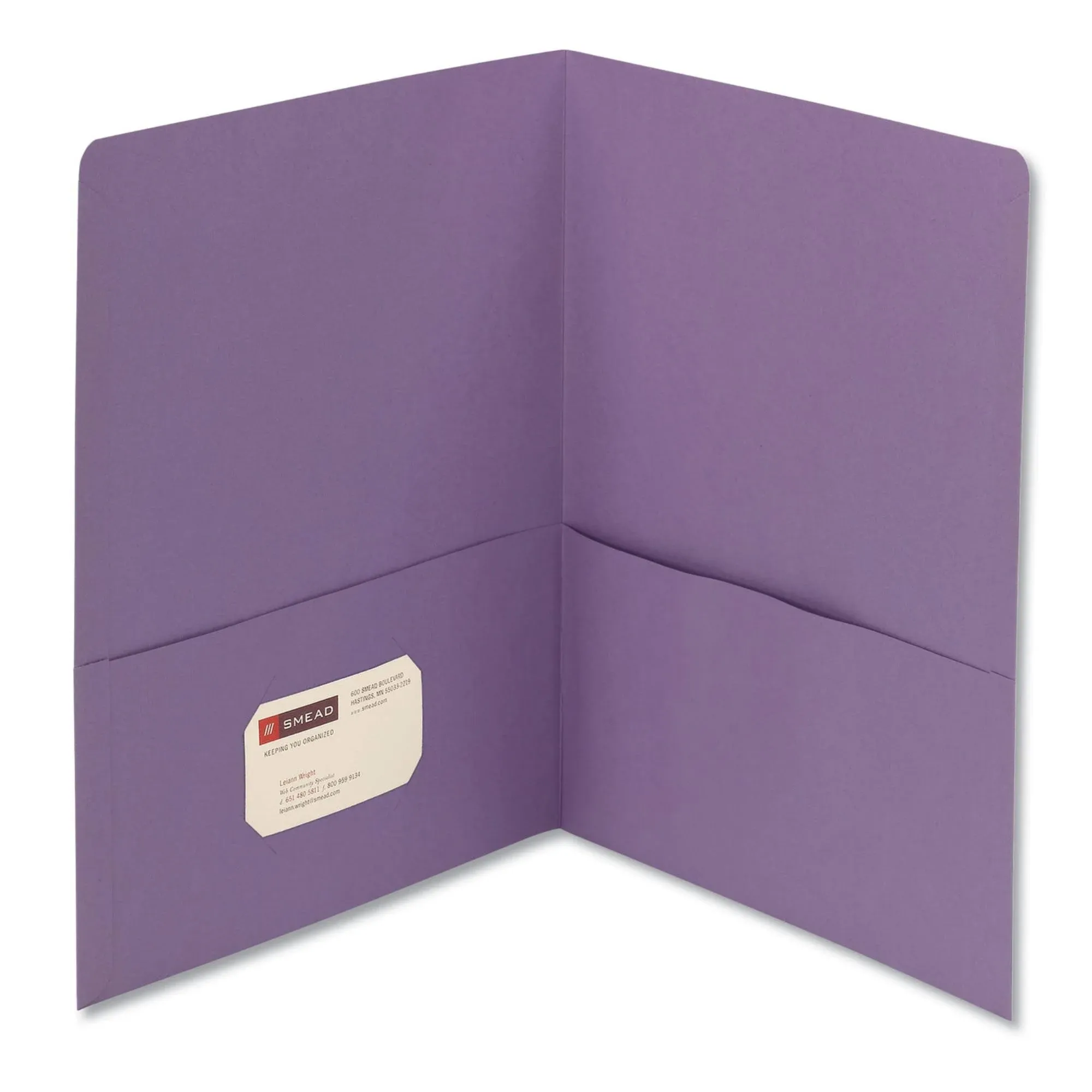 Smead Two-Pocket Folder, Textured Paper, Lavender, 25-box