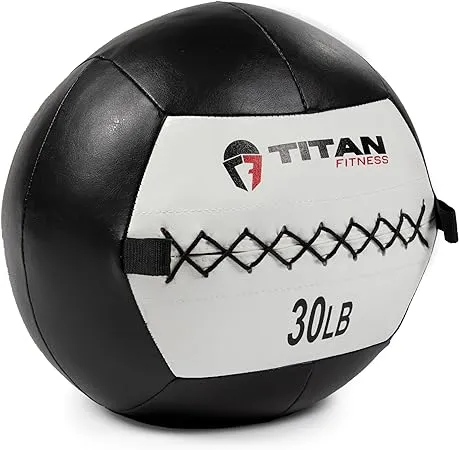 30 lb Soft Medicine Wall Ball Leather-Titan Fitness