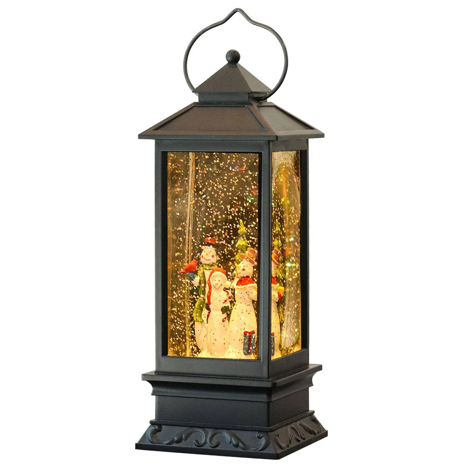 Wondise Lighted Musical Snow Globe Lantern with 6 Hour Timer, 12 Inches USB