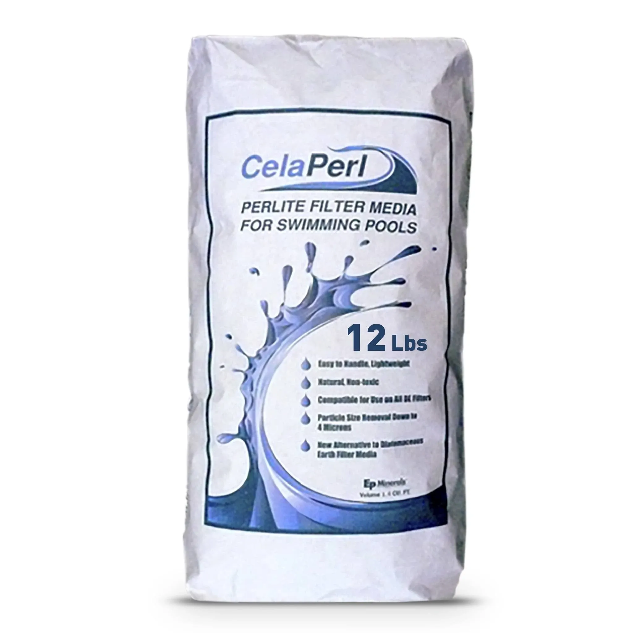 CelaPerl Perlite Pool Filter Aid – Diatomaceous Earth Alternative - Swimming Pool & Spa Filtration – 12 Pounds = 24 Pounds De